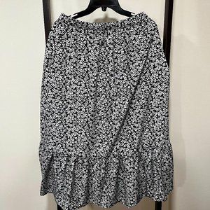 Floral Ruffle Midi Skirt